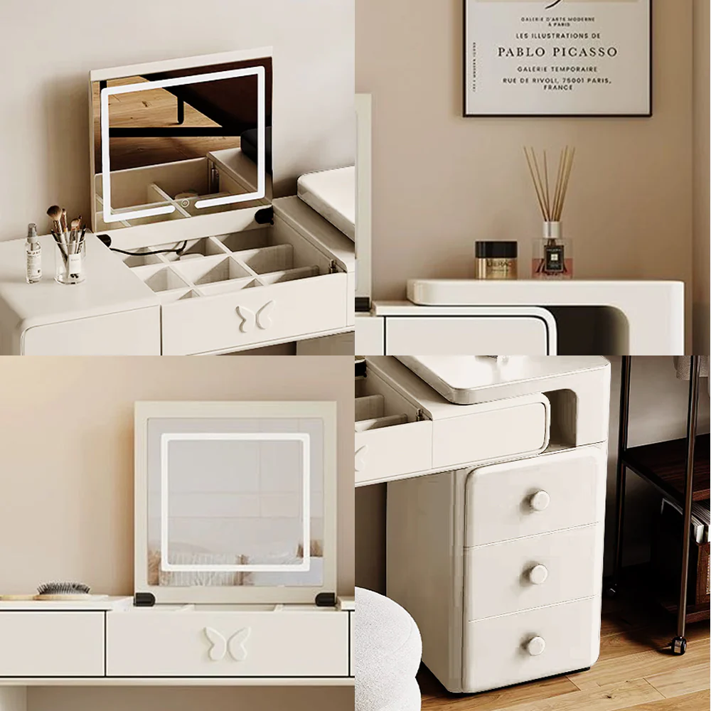 LUXORA DR1087 100/120cm Minimalist Solid Wood Dressing Table - Image 4