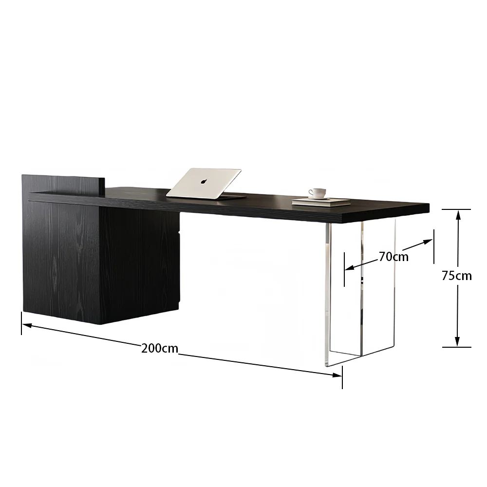 LUXORA DR1101 160/180/200cm Minimalist Manchurian Ash Veneer Desk - Image 7
