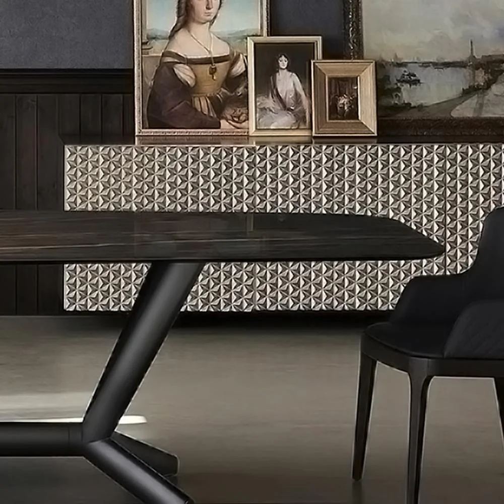 LUXORA DT1061 Minimalist Style 140-160-180-200cm Sintered Stone Dining Table-Black - Image 4