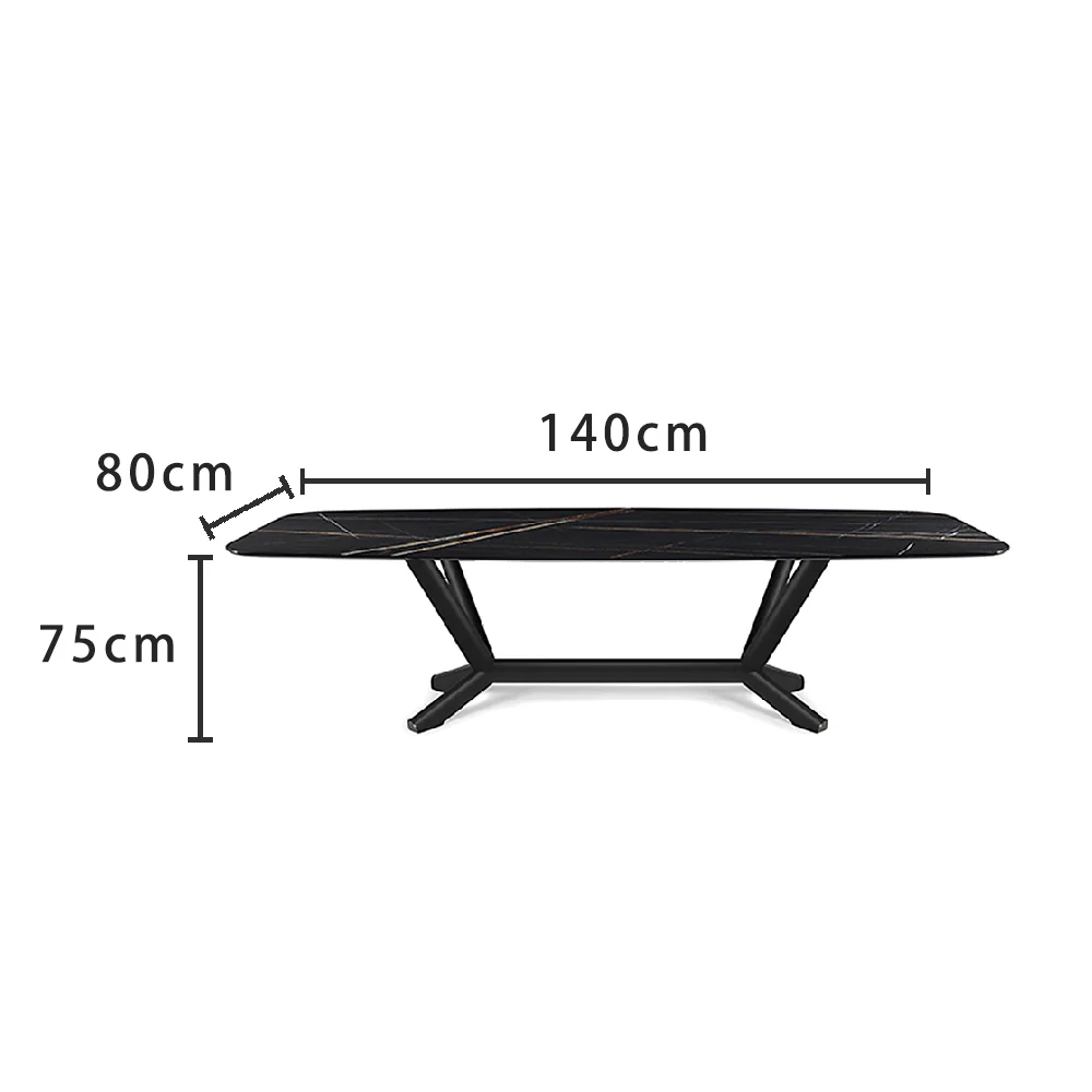 LUXORA DT1061 Minimalist Style 140-160-180-200cm Sintered Stone Dining Table-Black - Image 5