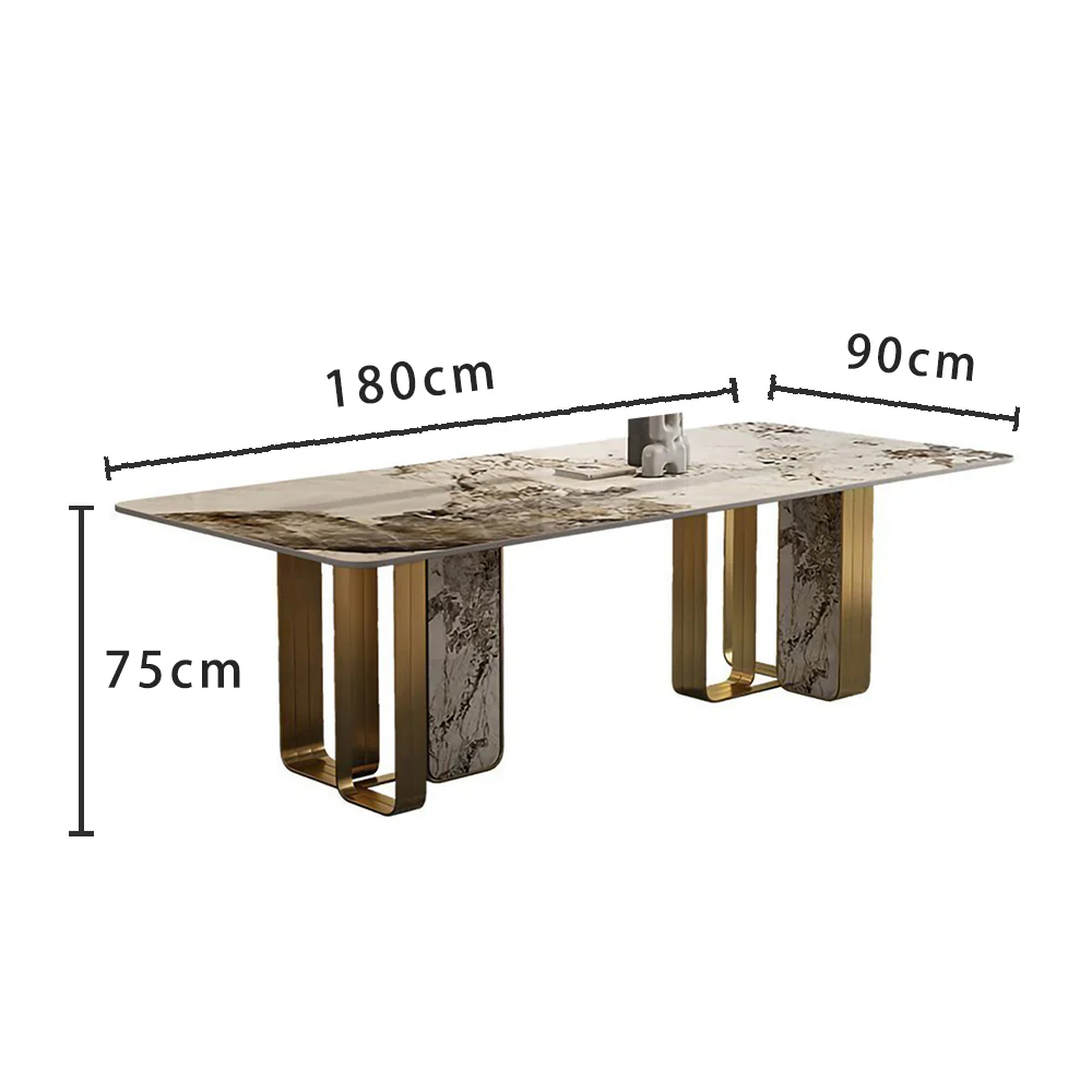 LUXORA DT1070 Light Luxury Style 140-160-180cm Sintered Stone Dining Table - Image 7