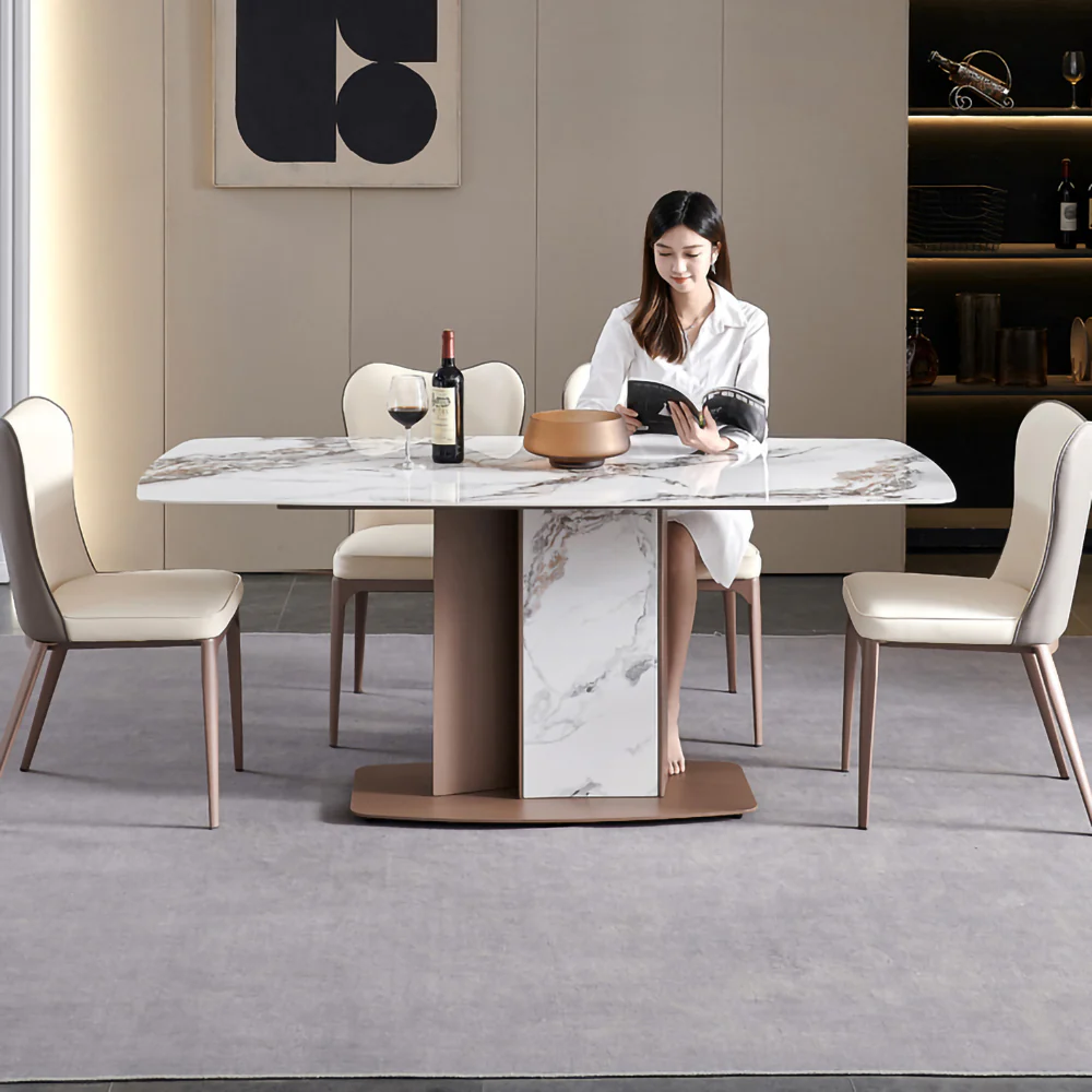 LUXORA DT1129 Light Luxury Style 130-140-150-160cm Sintered Stone Dining Table - Image 3