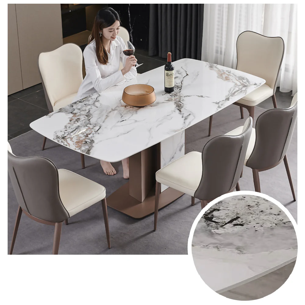 LUXORA DT1129 Light Luxury Style 130-140-150-160cm Sintered Stone Dining Table - Image 4