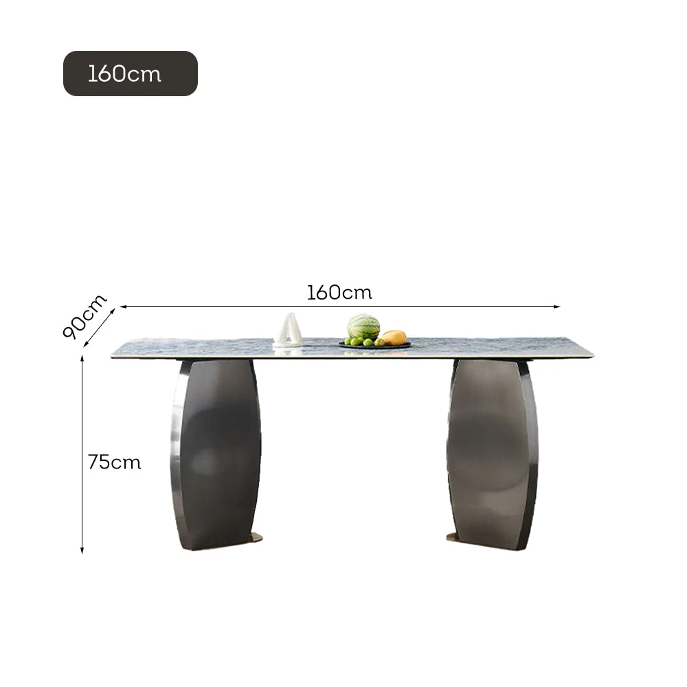 LUXORA DT1191 140/160/180cm Length 12mm Thickness Sintered Stone Tabletop Dining Table - Image 7