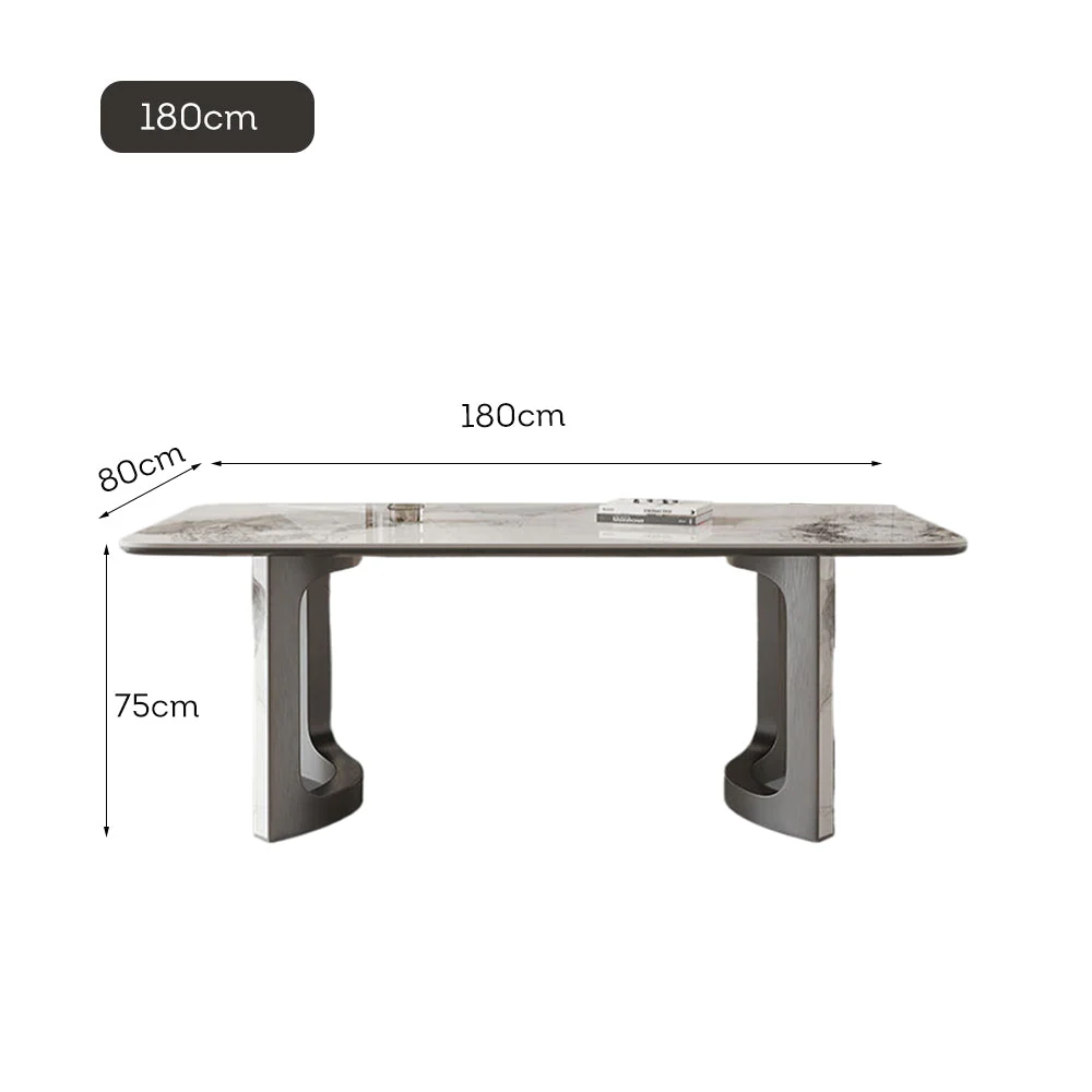 LUXORA DT1218 140/160/180cm Length Sintered Stone Tabletop Dining Table - Image 7