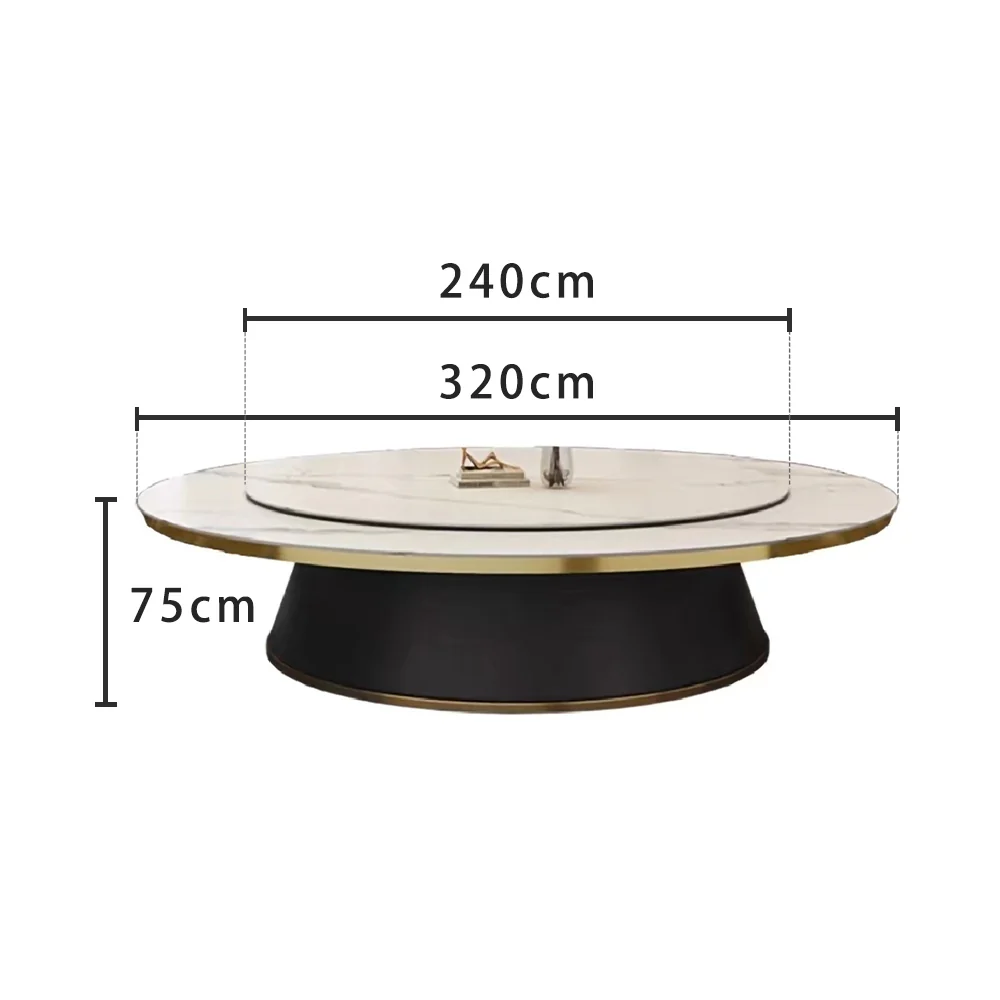 LUXORA DT1240 Light Luxury Style 180-200-220-240-260-280-300-320cm Round Sintered Stone Dining Table - Image 12
