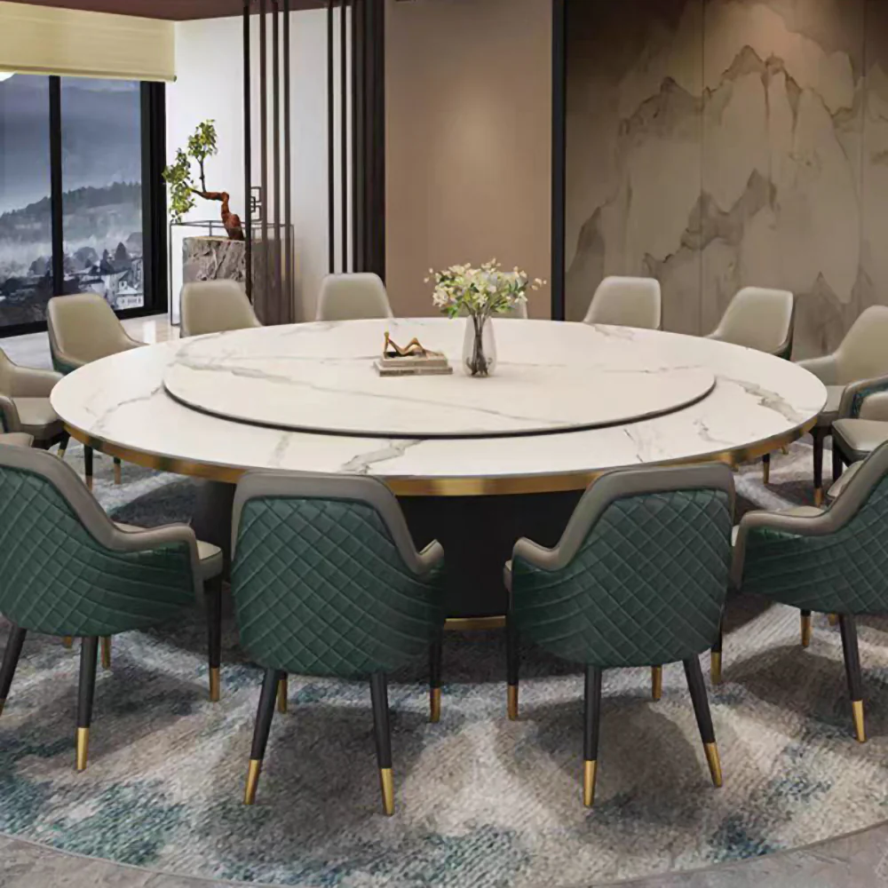 LUXORA DT1240 Light Luxury Style 180-200-220-240-260-280-300-320cm Round Sintered Stone Dining Table - Image 2