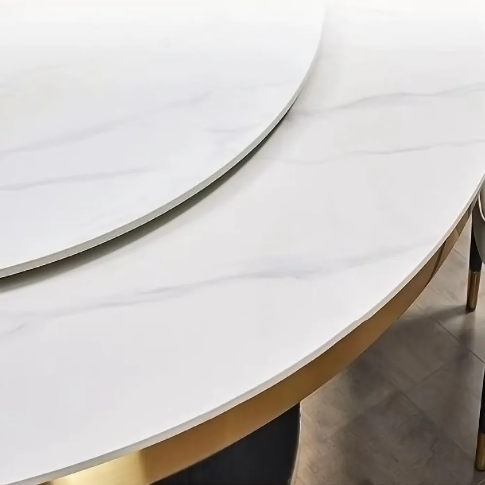 LUXORA DT1240 Light Luxury Style 180-200-220-240-260-280-300-320cm Round Sintered Stone Dining Table - Image 4