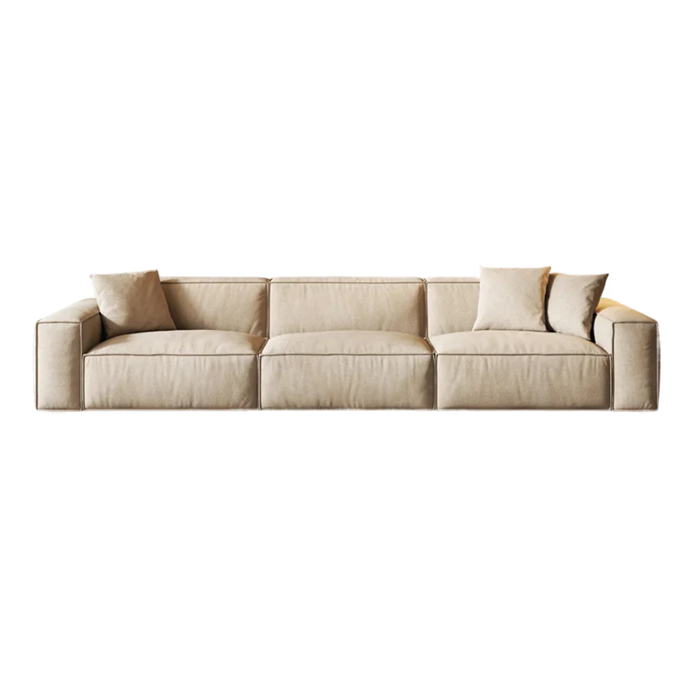 LUXORA S1064 180/220cm Length Microfiber Leather Fabric Sofa Solid Wood Frame - Image 5