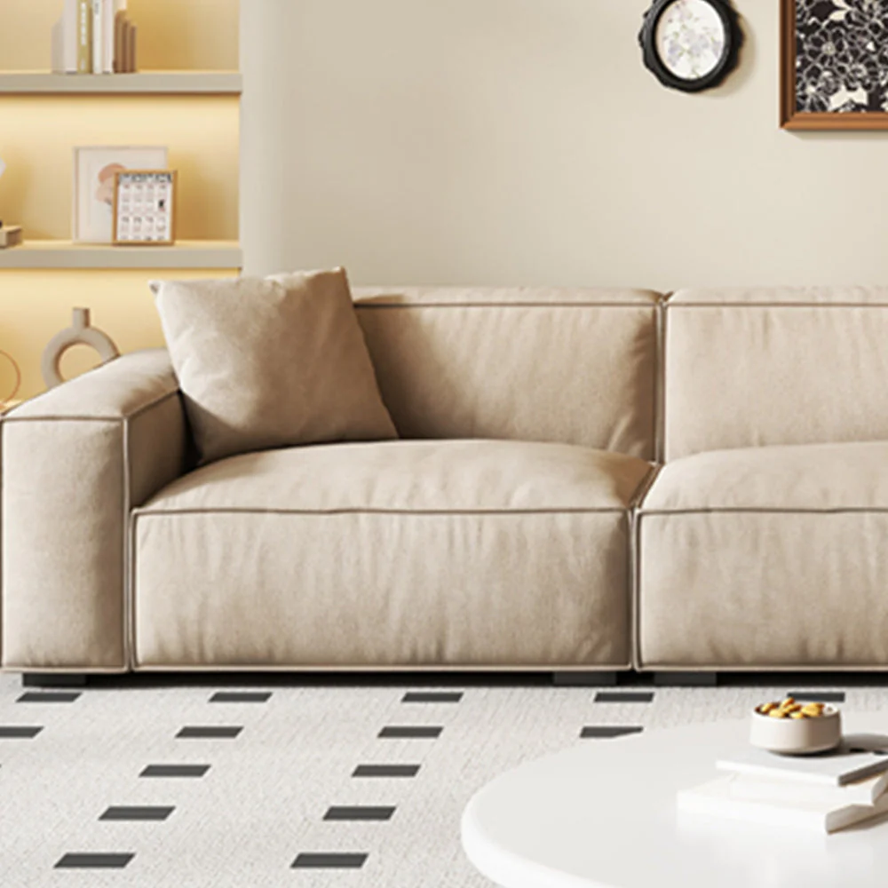 LUXORA S1064 180/220cm Length Microfiber Leather Fabric Sofa Solid Wood Frame - Image 8