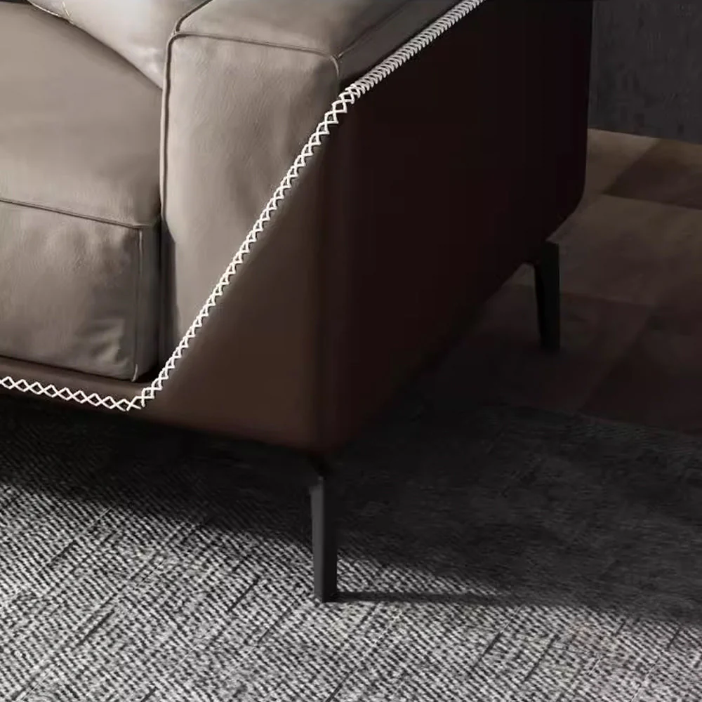 LUXORA S1121 220cm Length Microfiber Leather Fabric Sofa Solid Wood Frame - Image 4
