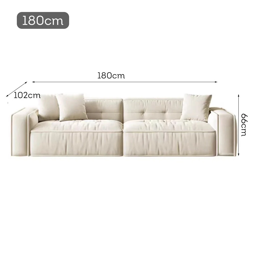 LUXORA S1169 180/210cm Length Microfiber Leather Fabric Sofa Solid Wood Frame - Image 5