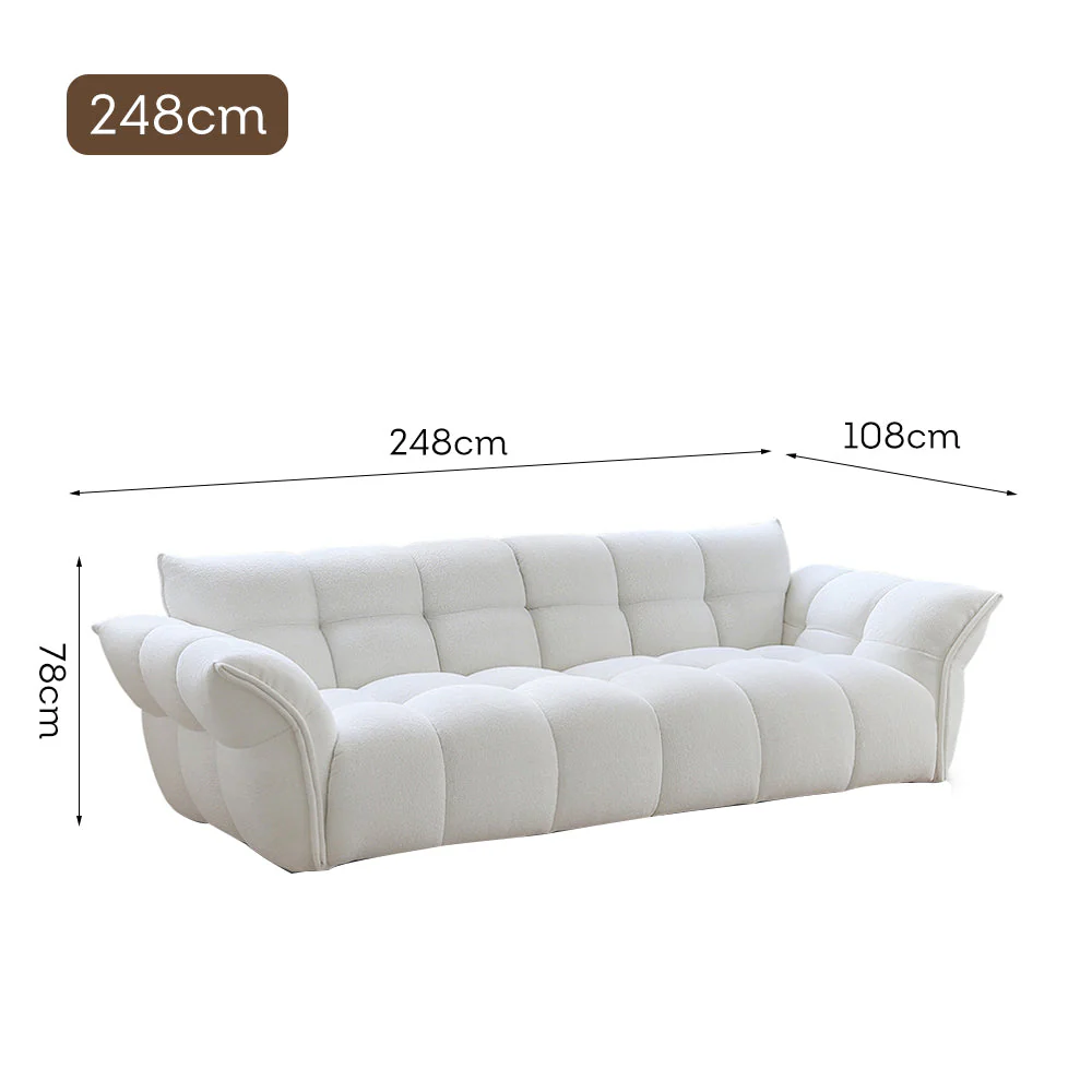 LUXORA S1209 228/248cm Length Matte Fabric Sofa Solid Wood Frame - Image 6