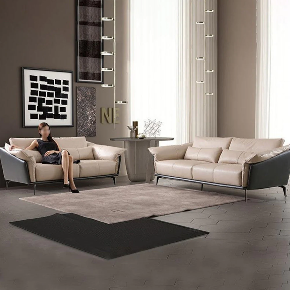 LUXORA S1235 210CM Length Microfiber Leather Fabric Sofa Solid Wood Frame - Image 2