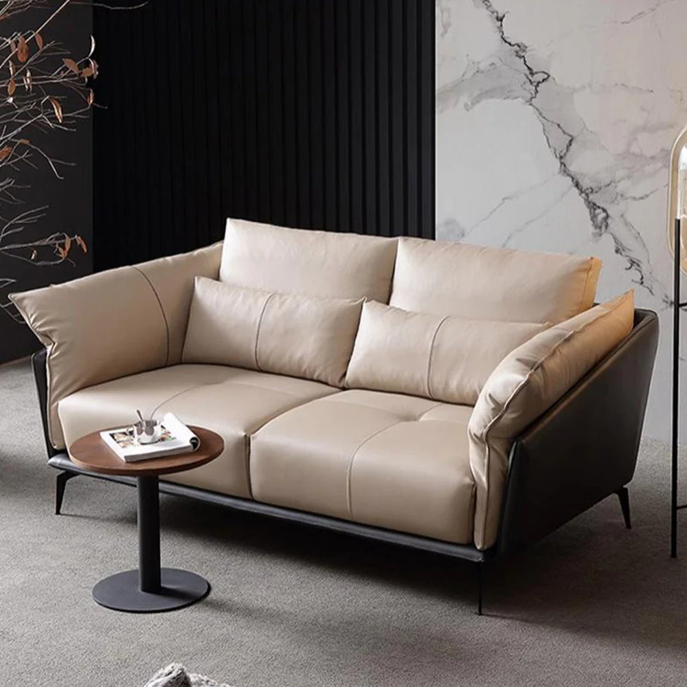 LUXORA S1235 210CM Length Microfiber Leather Fabric Sofa Solid Wood Frame - Image 3