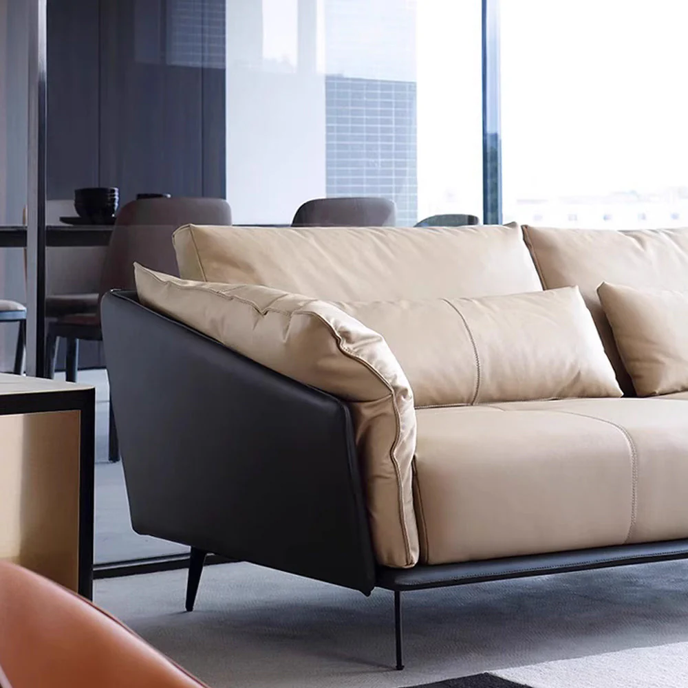 LUXORA S1235 210CM Length Microfiber Leather Fabric Sofa Solid Wood Frame - Image 4