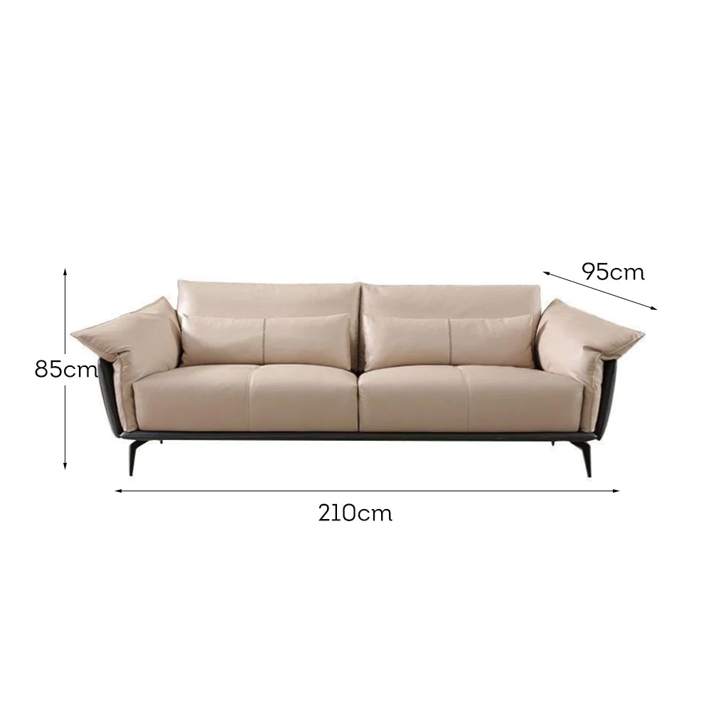 LUXORA S1235 210CM Length Microfiber Leather Fabric Sofa Solid Wood Frame - Image 5