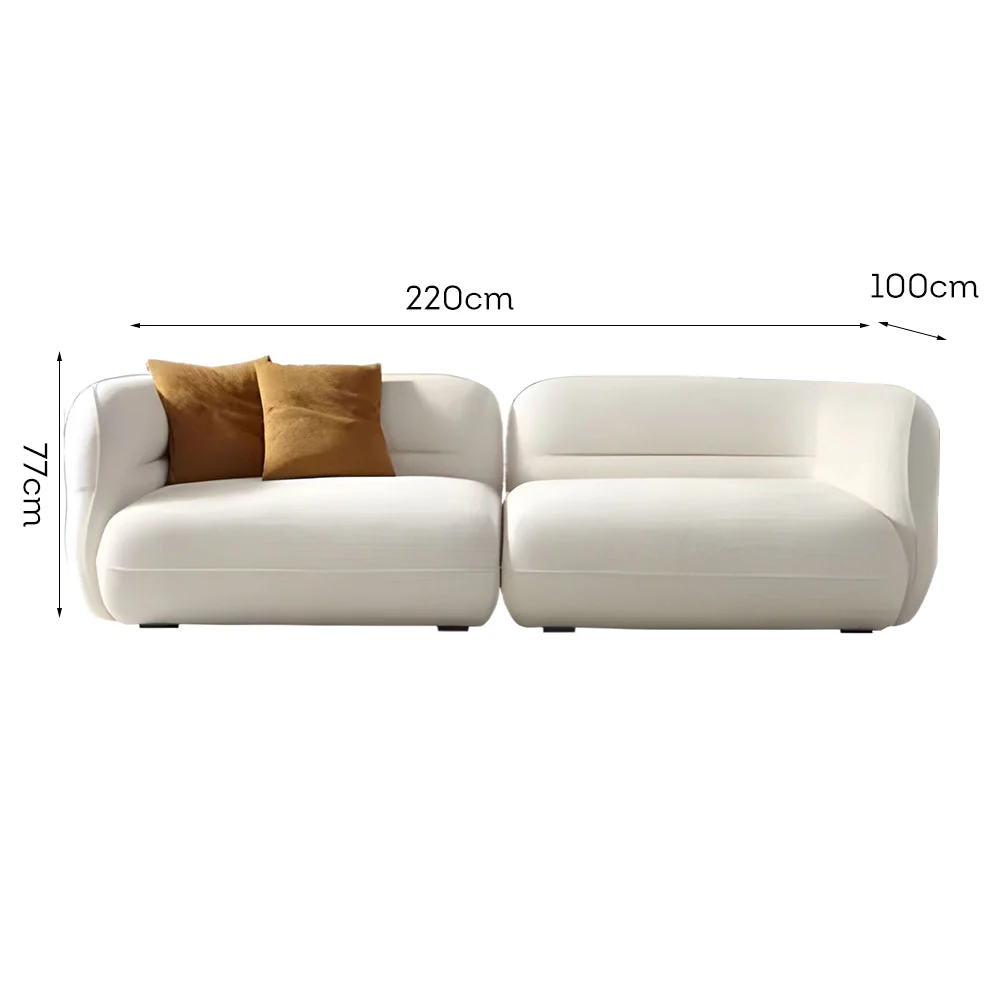 LUXORA S1248 220cm Length Tech Fabric Sofa Solid Wood Frame - Image 5