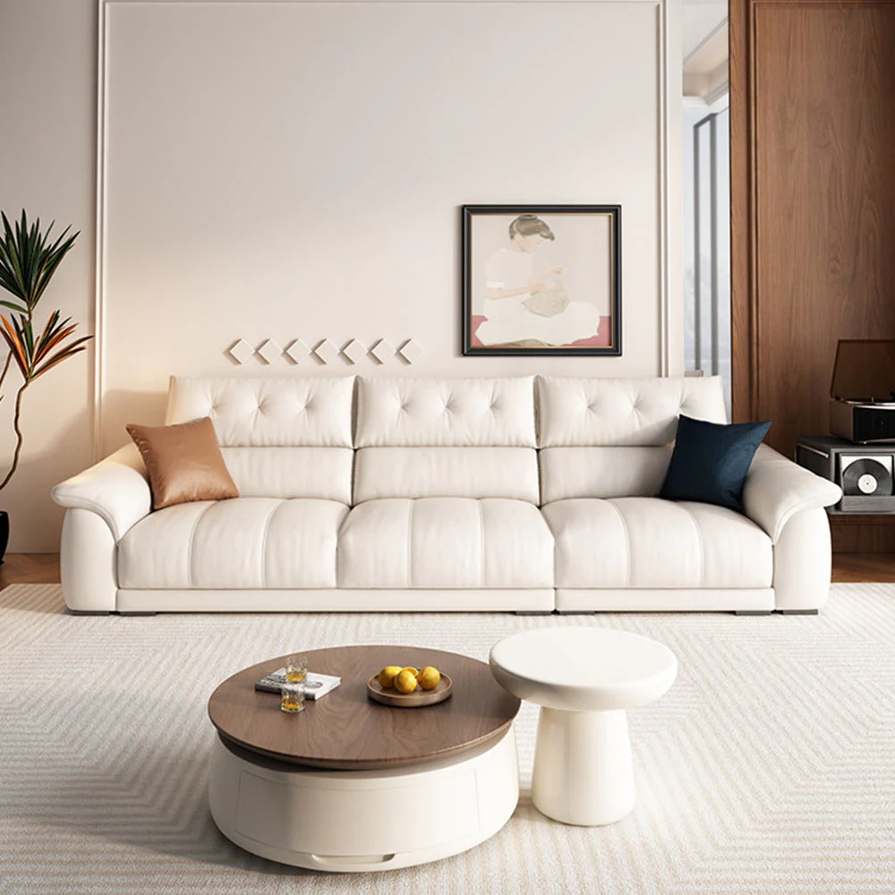 LUXORA S1314 250cm Length Microfiber Leather Fabric Sofa Solid Wood Frame - Image 2