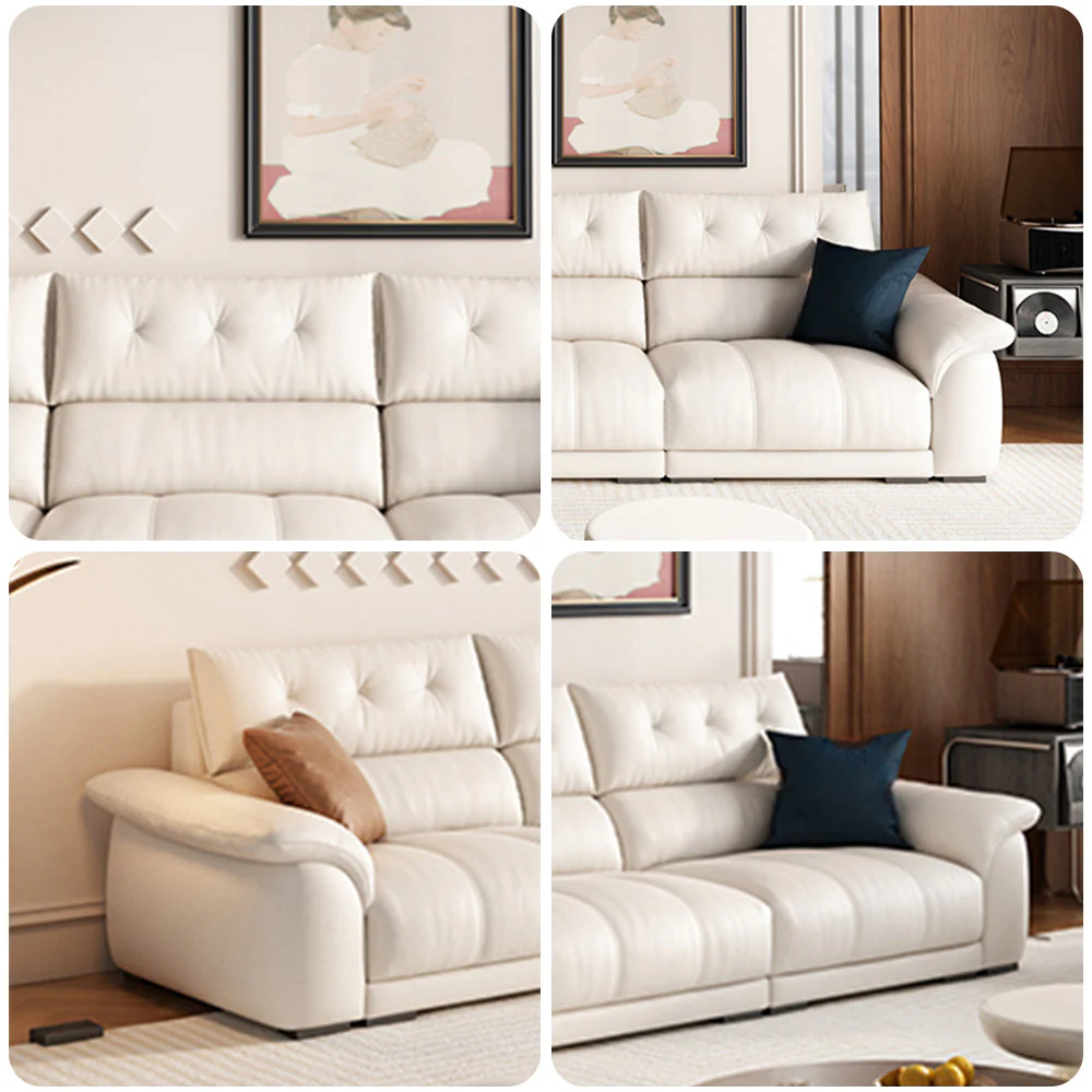 LUXORA S1314 250cm Length Microfiber Leather Fabric Sofa Solid Wood Frame - Image 4