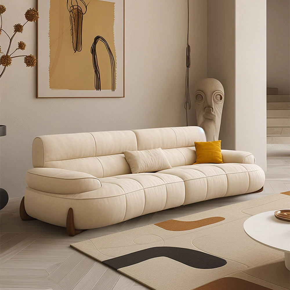 LUXORA S1357 170/210cm Length Matte fabric Sofa Solid Wood Frame - Image 2