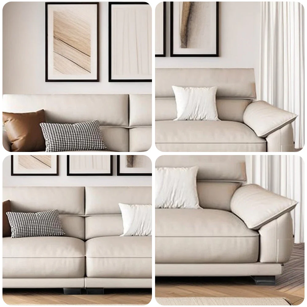 LUXORA S1371 250/280cm Length Faux Leather Sofa Solid Wood Frame - Image 4