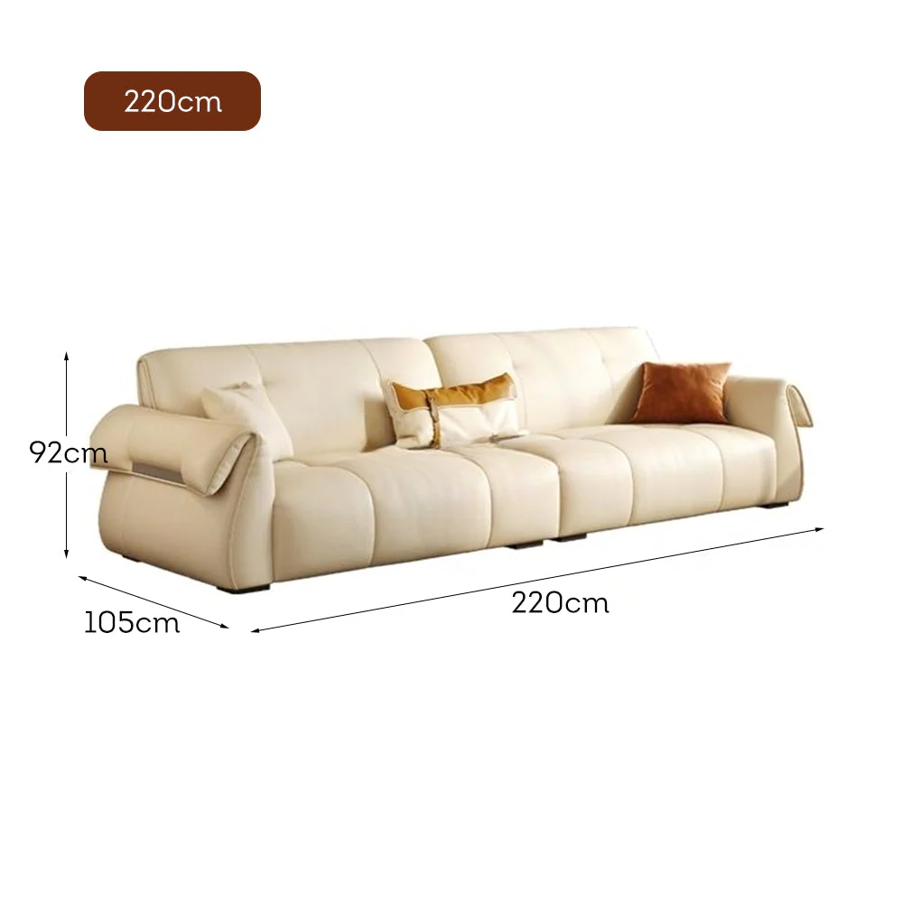 LUXORA S1408 220/250cm Length Microfiber Leather Fabric Sofa Solid Wood Frame - Image 5