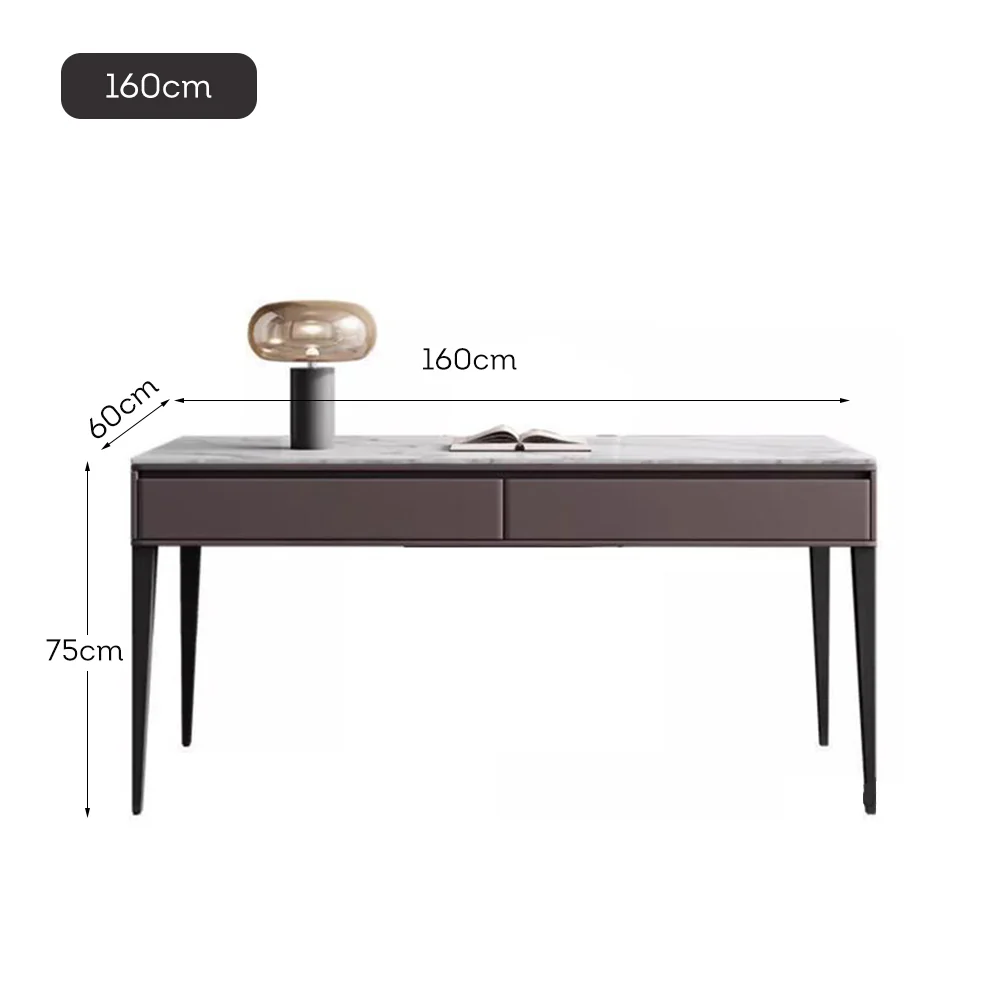 LUXORA WD1003 120/140/160cm Length Office Desk With Drawer Sintered Stone Tabletop - Image 7