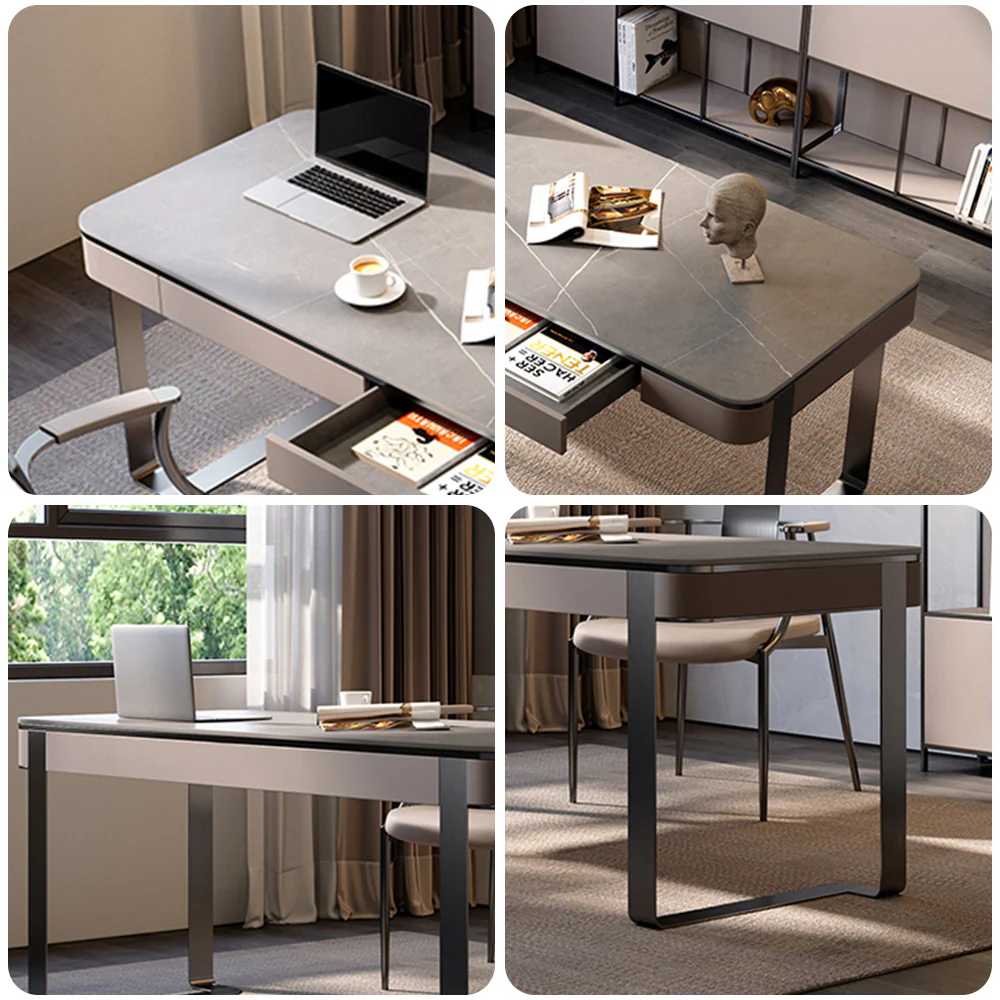 LUXORA WD1008 140/160/180cm Length Office Desk Sintered Stone Tabletop - Image 4