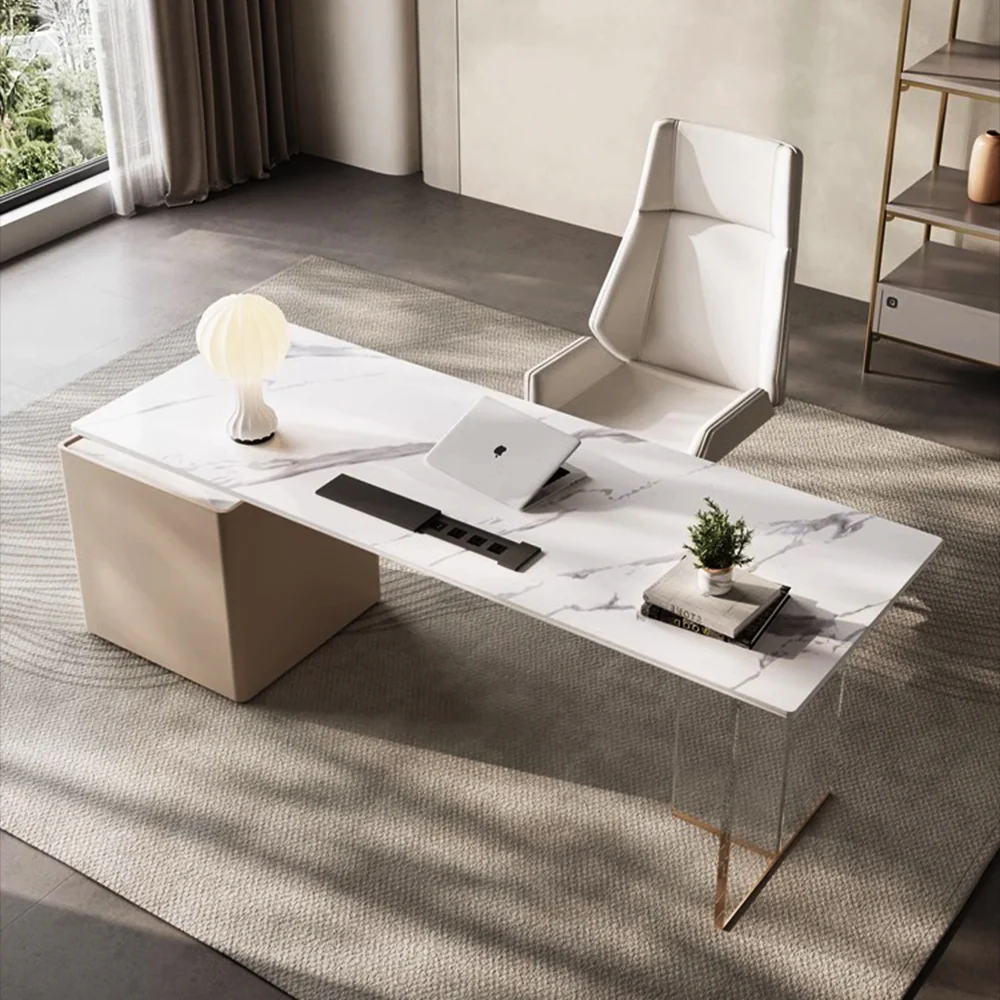 LUXORA WD1023 140/160/180cm Minimalist Style Sintered Stone Desk - Image 2