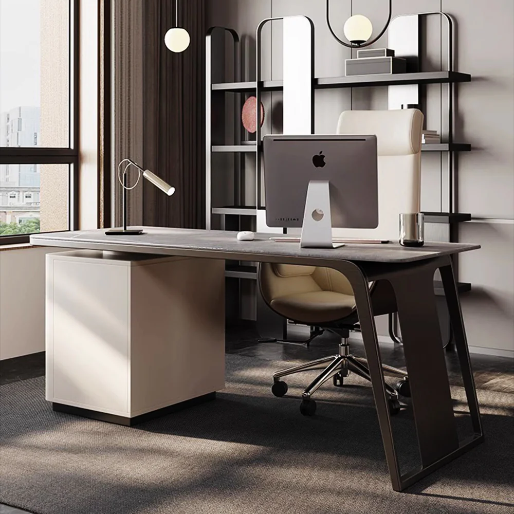 LUXORA WD1031 140/160/180cm Minimalist Style Sintered Stone Desk - Image 3