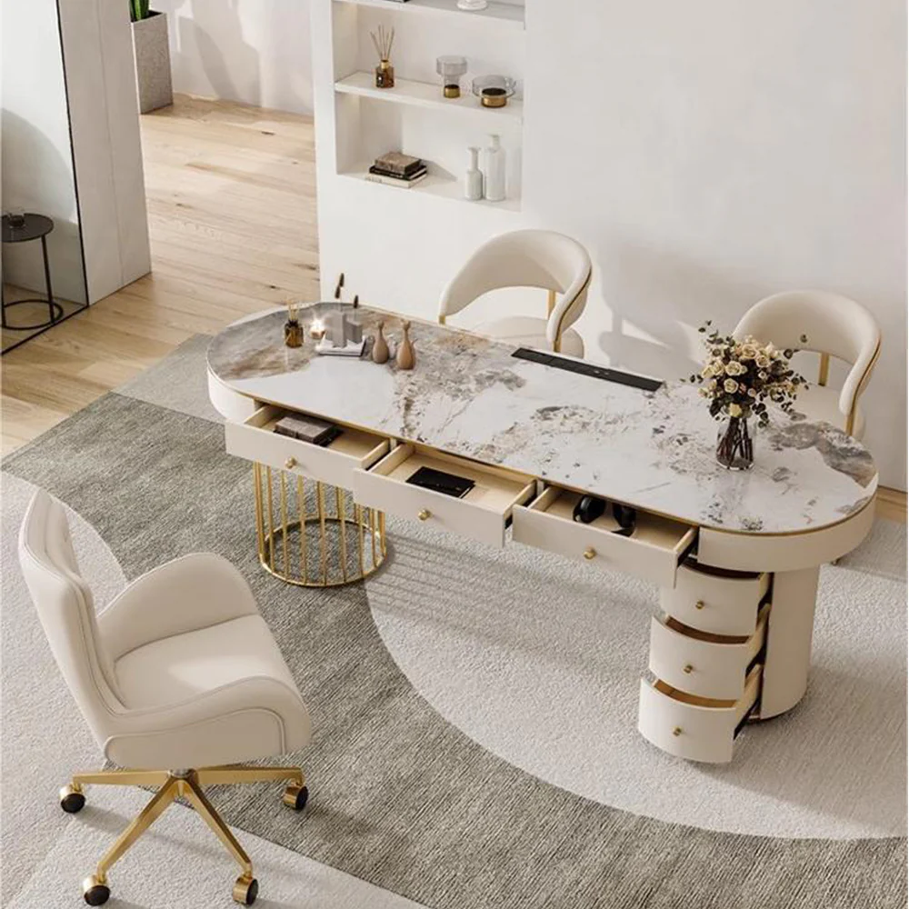 LUXORA WD1036 140/160/180cm Length Office Desk Sintered Stone Tabletop - Image 3