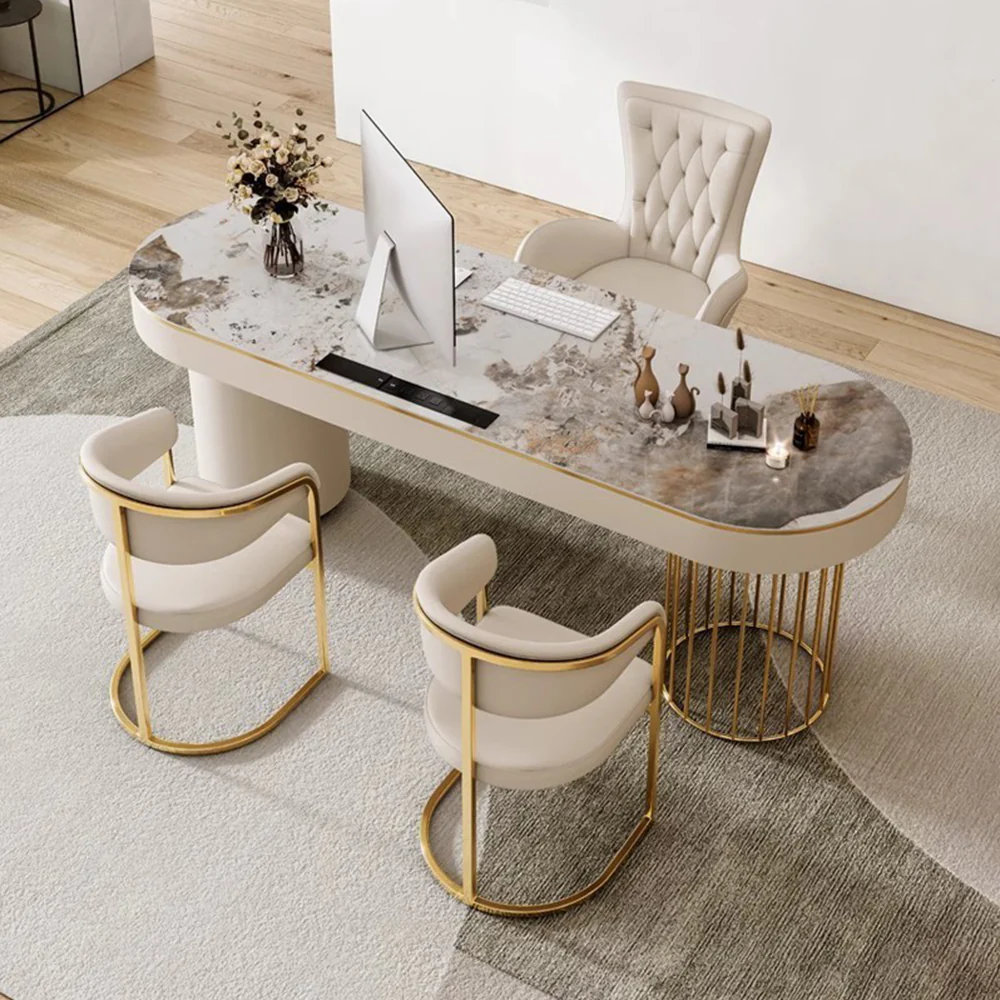LUXORA WD1036 140/160/180cm Length Office Desk Sintered Stone Tabletop - Image 4