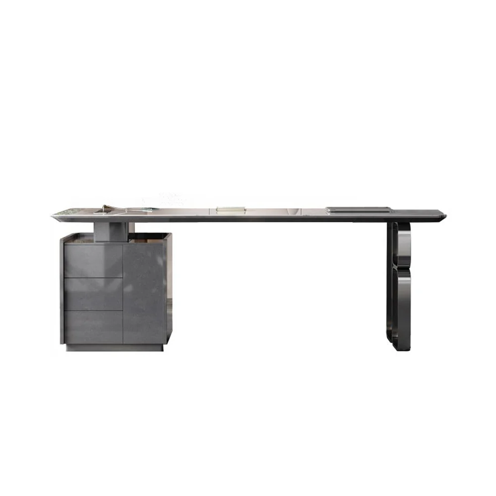 LUXORA WD1038 140/180cm Length Office Desk 6mm Thick Sintered Stone Tabletop