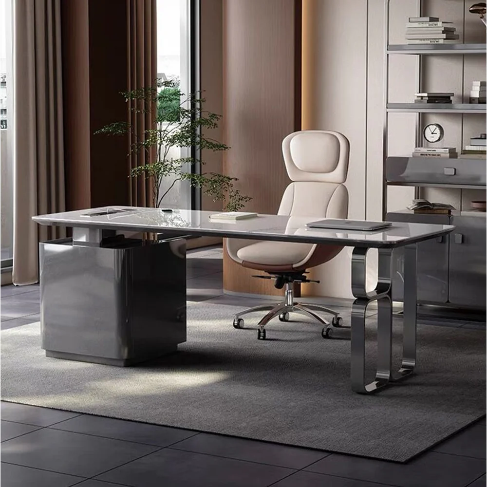 LUXORA WD1038 140/180cm Length Office Desk 6mm Thick Sintered Stone Tabletop - Image 2