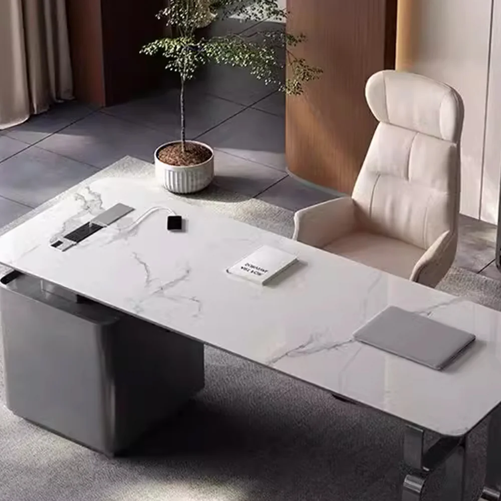 LUXORA WD1038 140/180cm Length Office Desk 6mm Thick Sintered Stone Tabletop - Image 4