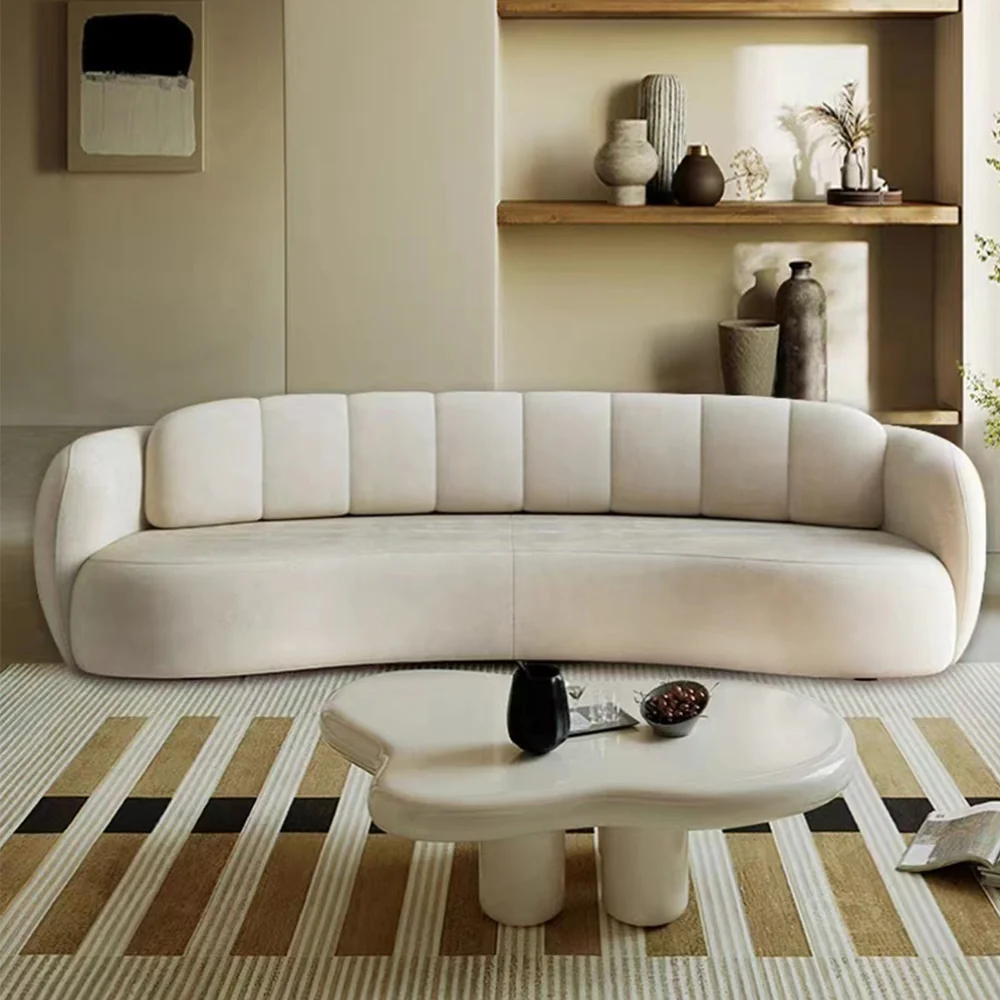 LUXORA S1141 Fashionable Minimalist Style Solid Wood Sofa 220cm High-Tech Fabric - Image 3