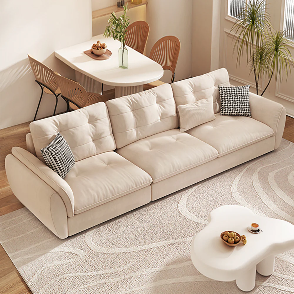 LUXORA S1340 Fashionable Minimalist Style Solid Wood Sofa 175-210cm High-Tech Fabric - Image 4