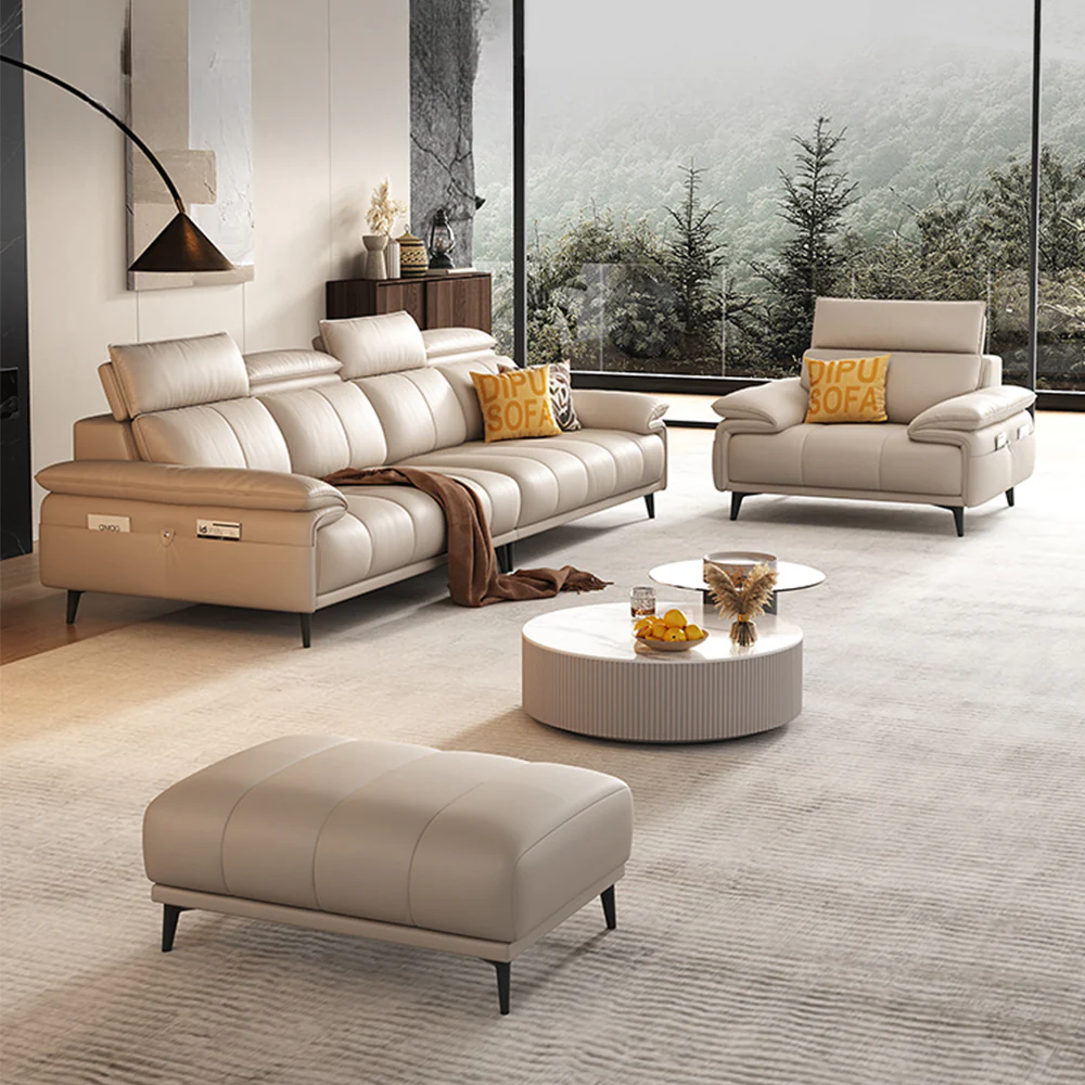 LUXORA S1382 Fashionable Minimalist Style Solid Wood Sofa 170-210cm High-Tech Fabric - Image 4