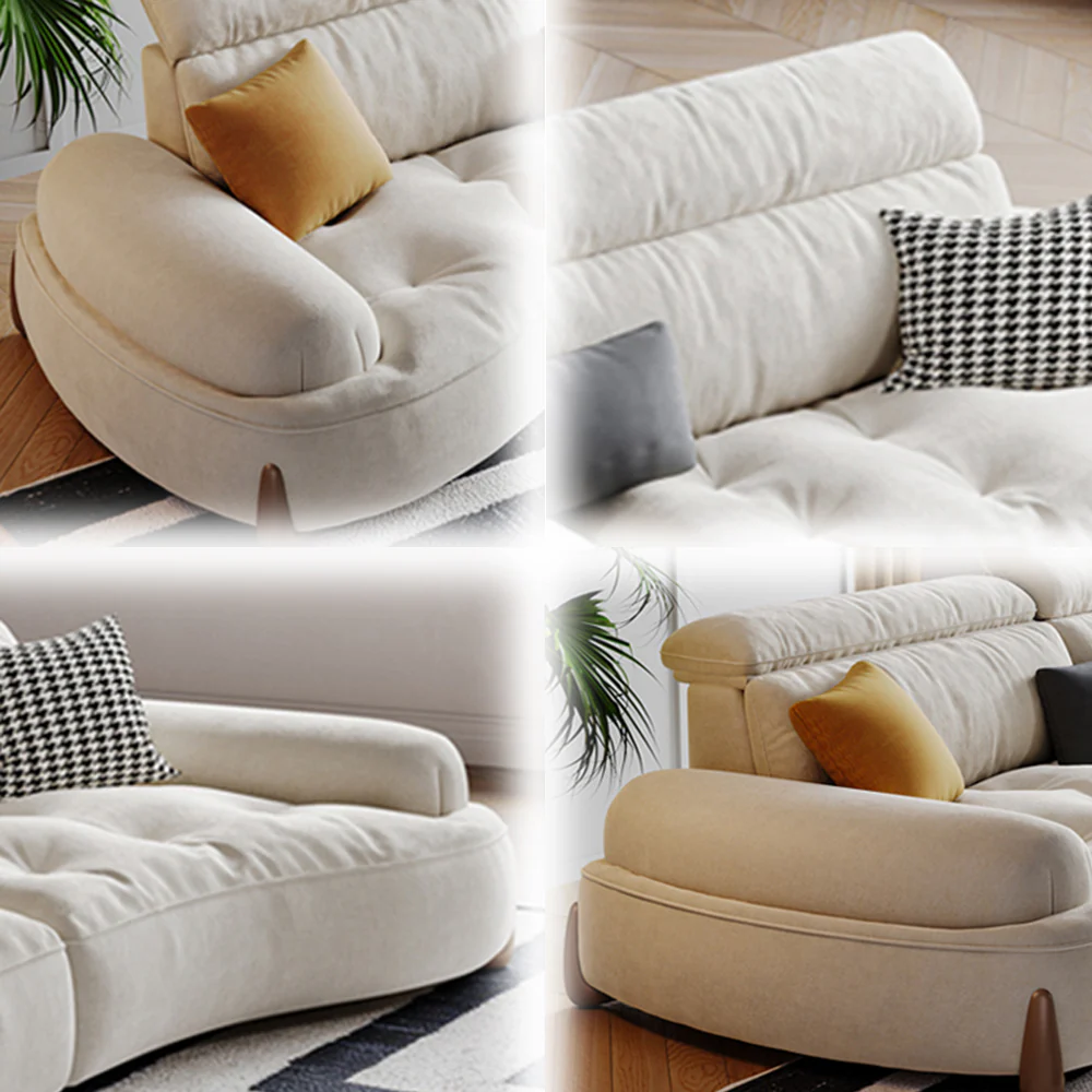 LUXORA S1385 Fashionable Minimalist Style Solid Wood Sofa 170-210cm High-Tech Fabric - Image 8