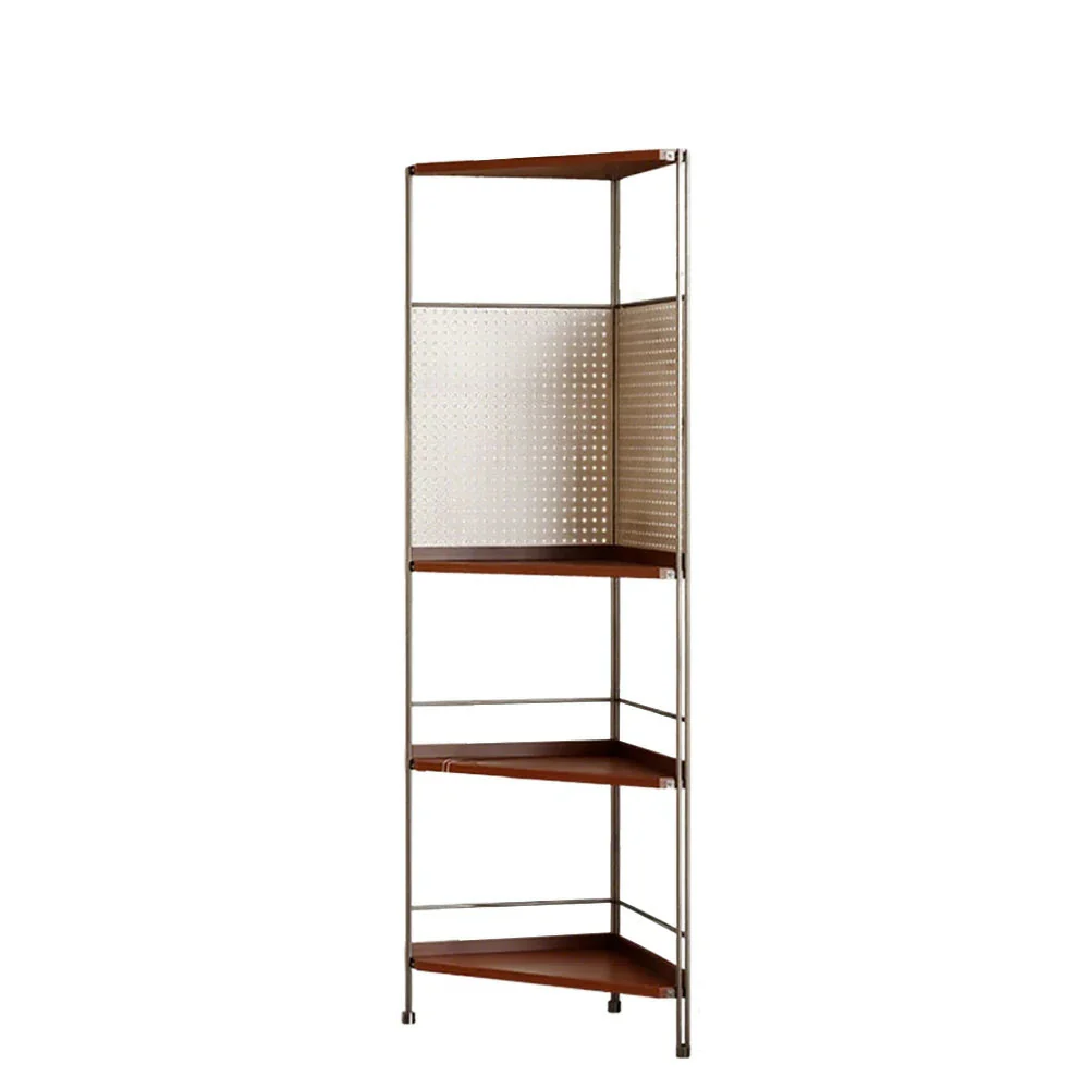 LIVARA 1120B Solid Wood Corner Storage Rack – Five-Tier Bookshelf, Eco-friendly Rubberwood, Compact Design