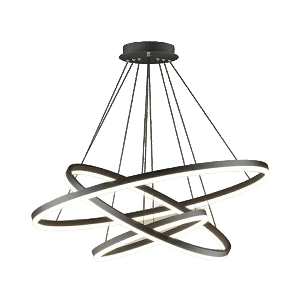 LIVARA 58W Ring Pendant Light with Full-Spectrum Eye-Protection LED, Three-Color Dimmable Lighting & Adjustable Metal Suspension