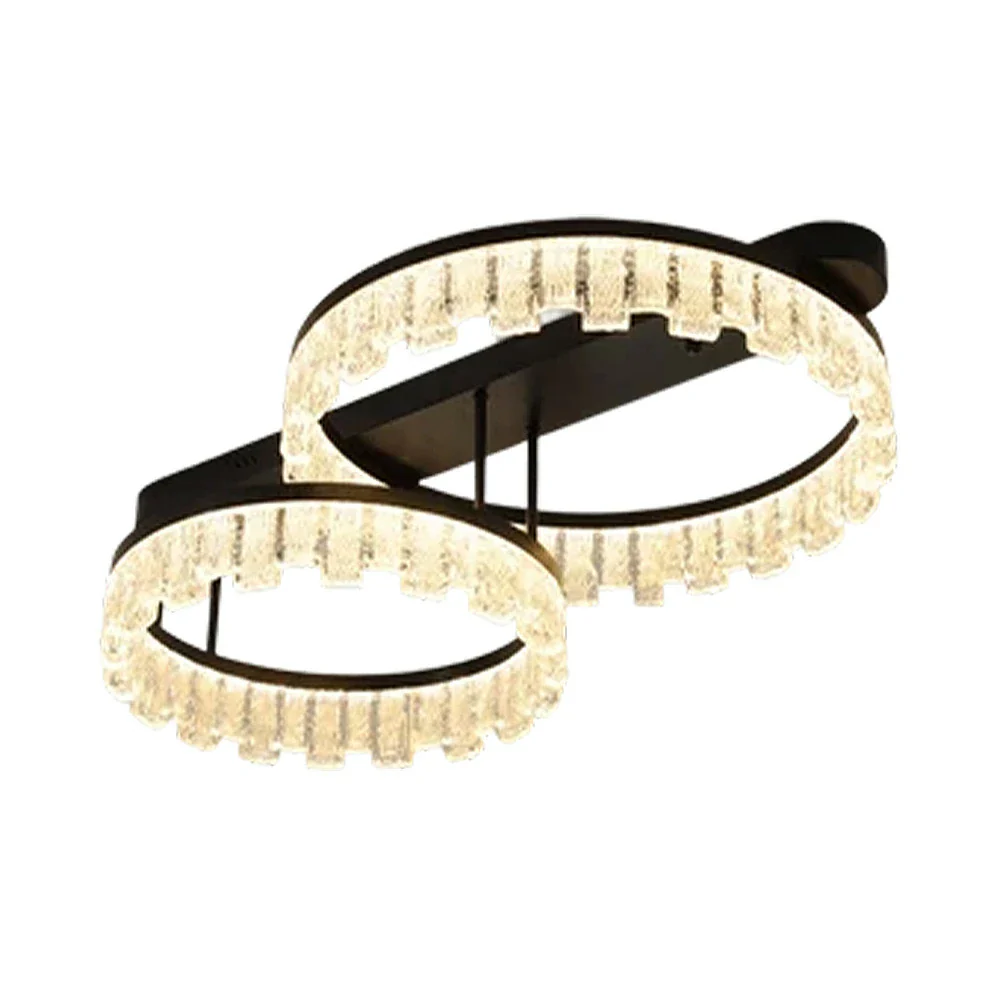 LIVARA 112W Ceiling Light with Full-Spectrum Eye-Comfort LED, Brushed Aluminum Frame & Dimmable PMMA Diffuser - Black