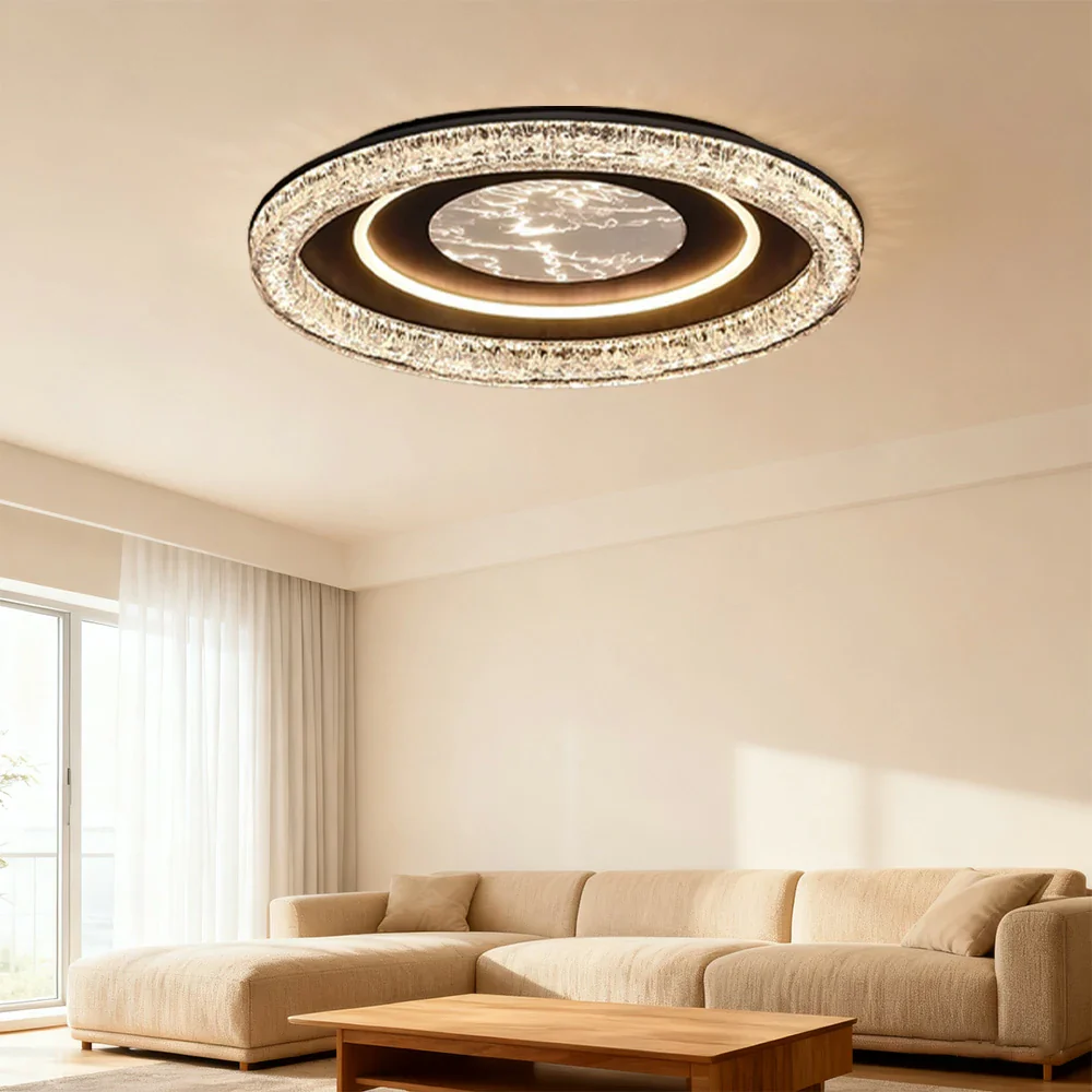 LIVARA 68W Ceiling Light with Soft Diffused Lighting, Full-Spectrum Eye-Comfort LED & Matte Black Iron Frame - Image 4