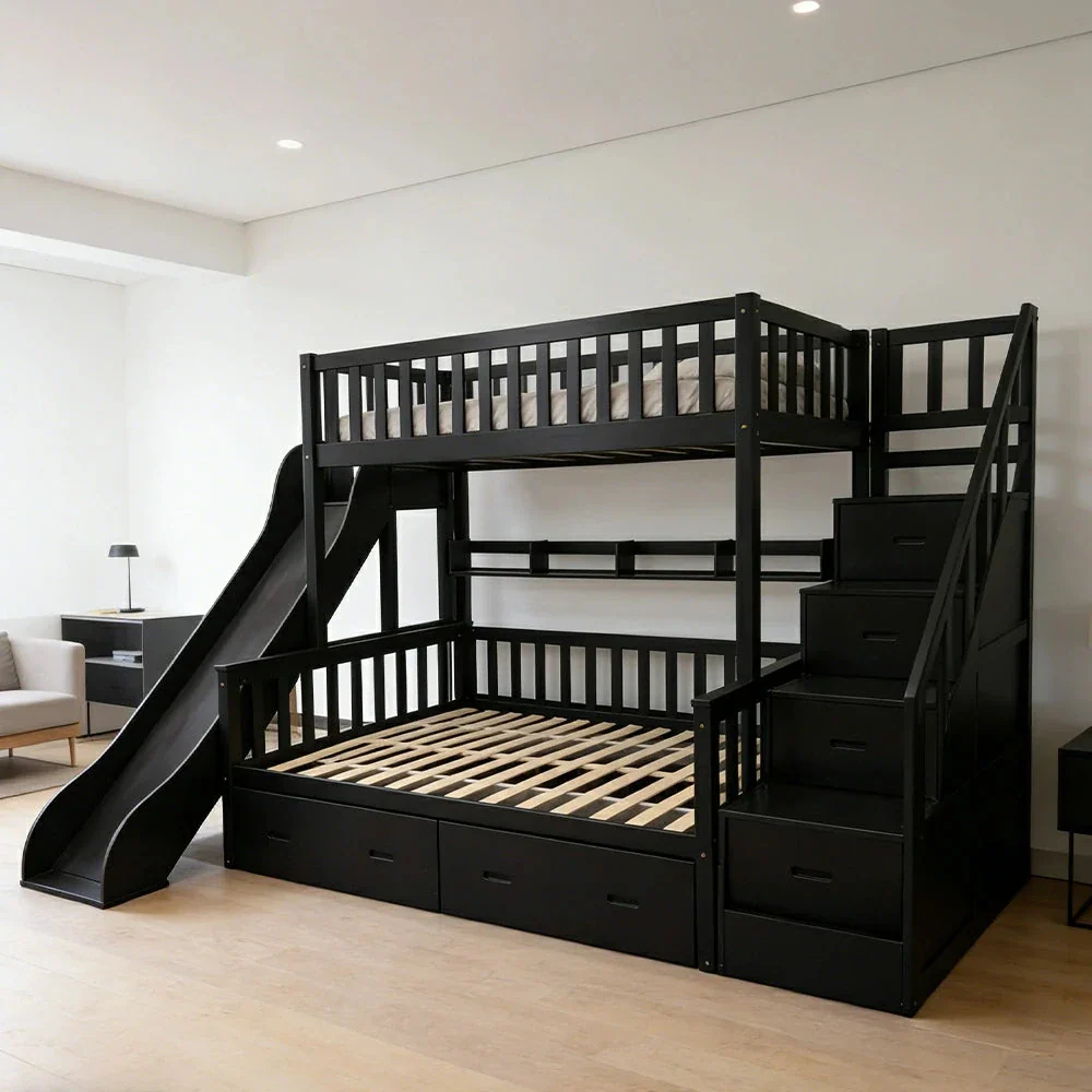 Only Slide! LIVARA Space-Saving Slide Attachment for SF01 Bunk Bed - Black - Image 2