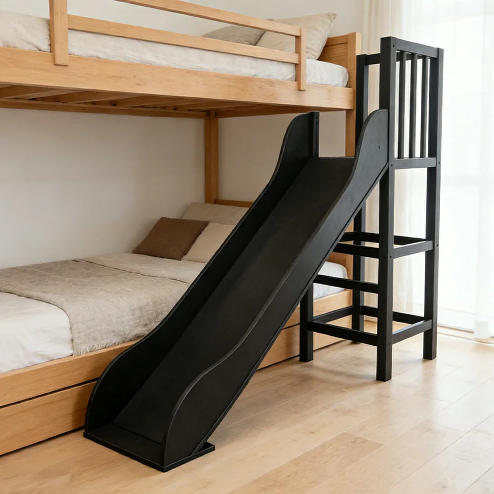 Only Slide! LIVARA Space-Saving Slide Attachment for SF01 Bunk Bed - Black - Image 4