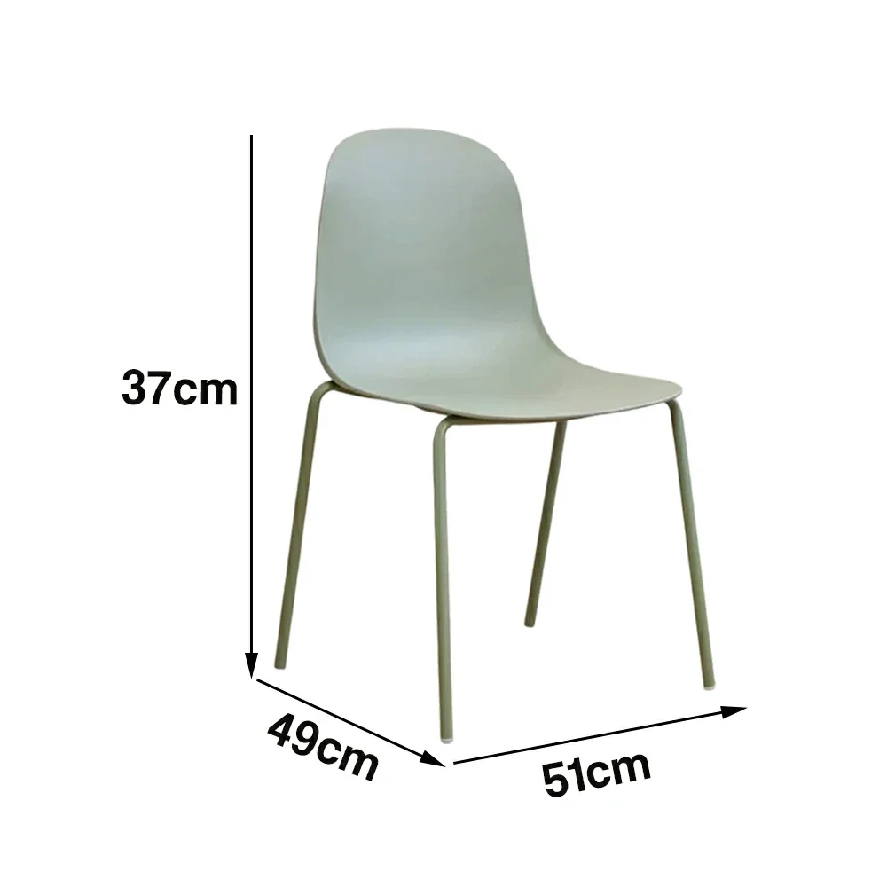 LIVARA Modern Minimalist Dining Chair - Ergonomic PP Seat with Sturdy Metal Legs, Lightweight & Stackable Design - Green - Image 5