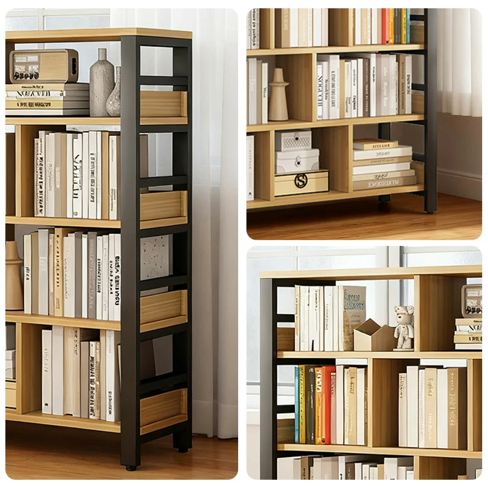LIVARA 5-Tier Bookshelf 80/110/140cm Space-Saving Storage Rack, Thickened Eco Panels, Reinforced Steel Frame - Black - Image 3