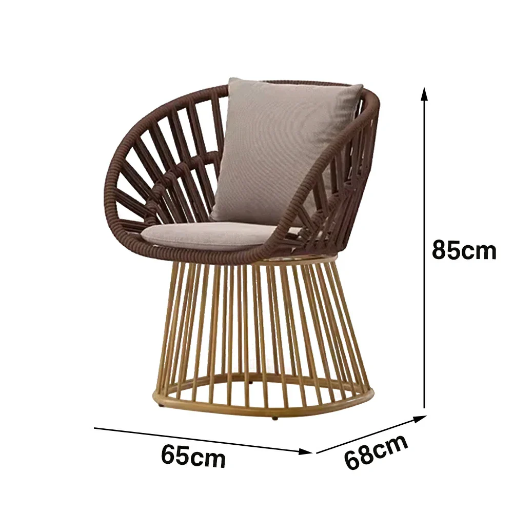 LIVARA Low-Back Lounge Chair - UV and Water-Resistant Woven Fabric, Powder-Coated Aluminium Frame, High-Resilience Cushion - Brown - Image 5