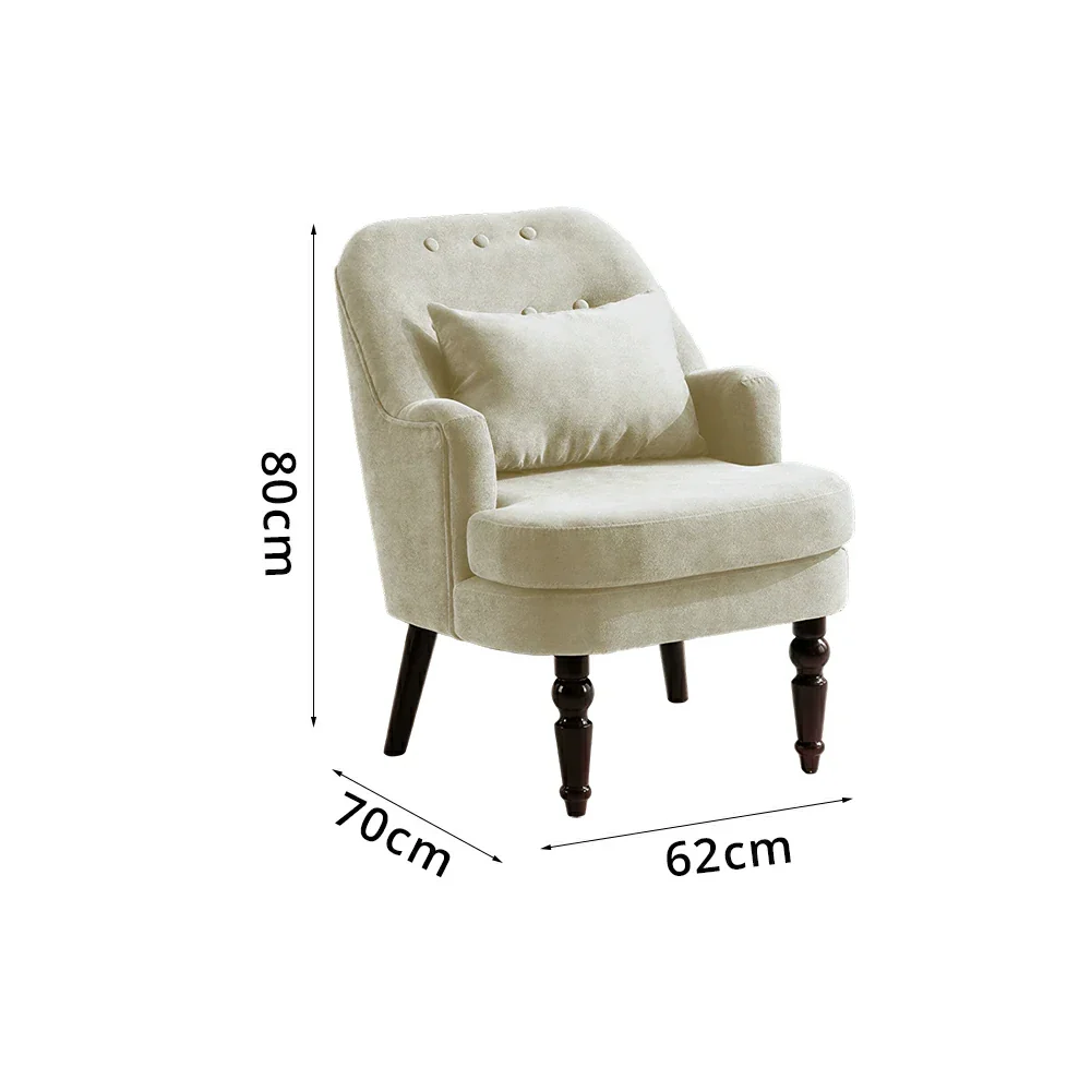 LIVARA Corduroy Sofa - Retro Living Room Lounge Couch - Vintage White - Image 7
